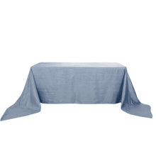 90 Inch x 132 Inch Tablecloth Dusty Blue Accordion Crinkle Taffeta 