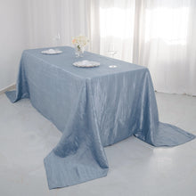 90 Inch x 132 Inch Dusty Blue Rectangular Tablecloth Accordion Crinkle Taffeta