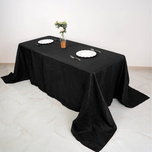 Rectangle Tablecloth 90 Inch x 132 Inch Black Accordion Crinkle Taffeta