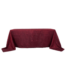 90 Inch x 132 Inch Rectangle Tablecloth Burgundy Accordion Crinkle Taffeta