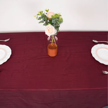 Rectangle Accordion Crinkle Taffeta Tablecloth 90 Inch x 132 Inch Burgundy