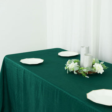 Complete Your Event Decor with the Hunter Emerald Green Accordion Crinkle Taffeta Tablecloth