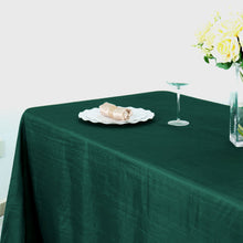 Rectangle Tablecloth in Hunter Emerald Green Color and Accordion Crinkle Taffeta Fabric 90 Inch x 132 Inch  