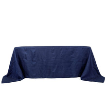Navy Blue Tablecloth 90 Inch x 132 Inch Accordion Crinkle Taffeta