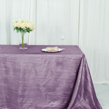 90 Inch x 156 Inch Rectangle Accordion Crinkle Taffeta Tablecloth in Violet Amethyst
