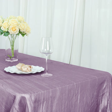Unleash the Charm of Crinkle Taffeta with the Violet Amethyst Tablecloth