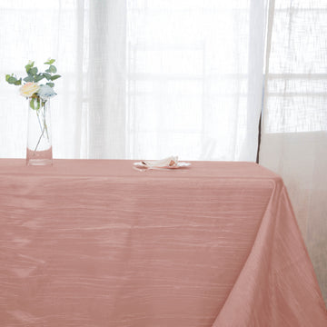 Unleash Your Creativity with the Dusty Rose Accordion Crinkle Taffeta Tablecloth