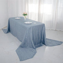 Accordion Crinkle Taffeta Tablecloth In Dusty Blue 90 Inch x 156 Inch