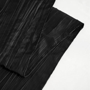 Versatile and Timeless: The Black Accordion Crinkle Taffeta Tablecloth