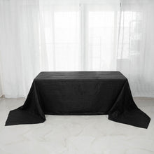 90 Inch x 156 Inch Rectangular Tablecloth Black Accordion Crinkle Taffeta Fabric
