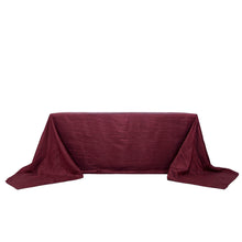 Rectangular Tablecloth 90 Inch x 156 Inch Burgundy Accordion Crinkle Taffeta Fabric