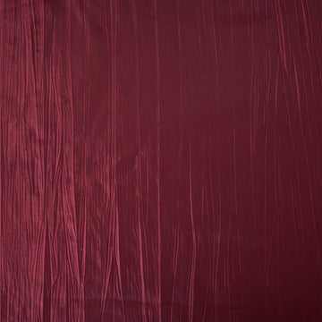 Experience Luxury and Style with the Burgundy Accordion Crinkle Taffeta Tablecloth