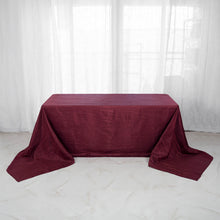 Rectangular Burgundy Accordion Crinkle Taffeta Fabric Tablecloth 90 Inch x 156 Inch