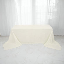 Rectangular Ivory Accordion Crinkle Taffeta Fabric Tablecloth 90 Inch x 156 Inch