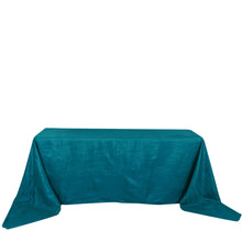 Teal Accordion Crinkle Taffeta 90 Inch x 156 Inch Rectangle Tablecloth 