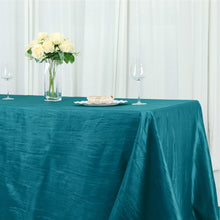 90 Inch x 156 Inch Rectangle Accordion Crinkle Taffeta Tablecloth in Teal