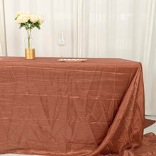 90x156inch Terracotta Accordion Crinkle Taffeta Rectangular Tablecloth