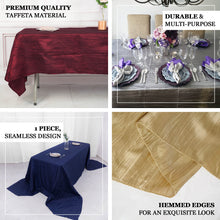 90 Inch x 156 Inch Rectangular Tablecloth Burgundy Accordion Crinkle Taffeta Fabric