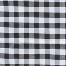 White & Black Checkered Gingham Polyester Tablecloth Buffalo Plaid 108 Inch Round#whtbkgd