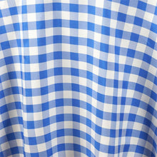 Buffalo Plaid Tablecloth | 120 inch Round | White/Blue | Checkered Gingham Polyester Tablecloth