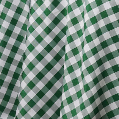 Green and white gingham patterned fabric draping elegantly.
