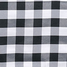Polyester Square Table Overlay 54 Inch In White/Black Checkered Gingham#whtbkgd 
