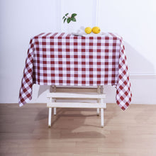 Plaid Tablecloth Square 54 Inch x 54 Inch White And Burgundy