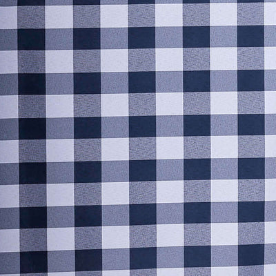 Navy and white checkered pattern textile fabric texture.