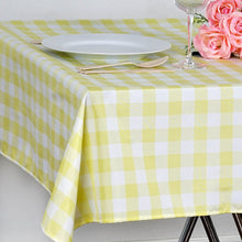 White/Yellow | Checkered Gingham Polyester Tablecloth