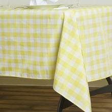 Buffalo Plaid Tablecloths | 60x102 Rectangular | White/Yellow | Checkered Polyester Linen Tablecloth