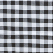 60 Inch x 126 Inch White & Black Checkered Polyester Buffalo Plaid Rectangular Tablecloth#whtbkgd