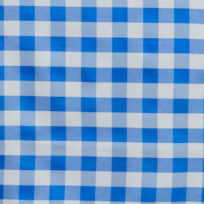 Blue and white gingham fabric pattern
