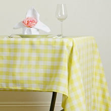 Buffalo Plaid Tablecloth | 60x126 Rectangular | White/Yellow | Checkered Polyester Tablecloth