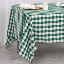 White & Green Checkered Gingham Polyester Tablecloth 70 Inch x 70 Inch Square Buffalo Plaid