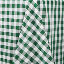 White & Green Checkered Rectangular Polyester Linen Tablecloth 90 Inch x 156 Inch Buffalo Plaid