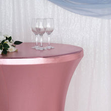 Metallic Rose Gold Spandex Dia Premium Highboy 32 Inch Cocktail Table Cover 