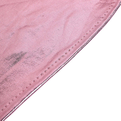 Pink satin fabric with shiny texture and stitched edges.
