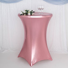 Dia Premium Highboy 32 Inch Metallic Rose Gold Spandex Cocktail Table Cover