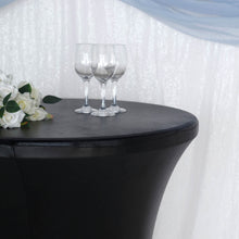 Highboy Cocktail Table Cover Metallic Black 32 Inch Dia Spandex