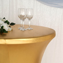 32 Inch Spandex Table Cover Highboy Cocktail Dia Gold