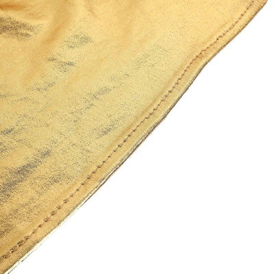 Gold fabric with shimmer and smooth texture, ideal for crafting or decor.