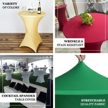 Spandex Cocktail Table Cover In Champagne