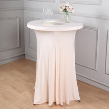 Heavy Duty Spandex Table Cover Cocktail Wavy Table Fabric in Blush Rose Gold
