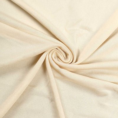 Beige fabric with a smooth, flowing texture.