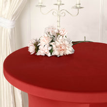 Round Spandex Cocktail Table Cover Red Wavy Drapes