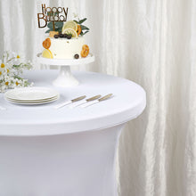 Heavy Duty Spandex Cocktail Table Cover In White
