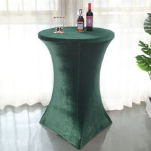 Premium Spandex Fit Hunter Emerald Green Velvet Cocktail Tablecloth with Foot Pockets