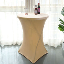 Smooth Velvet Champagne Premium Spandex Fit Cocktail Tablecloth with Foot Pockets