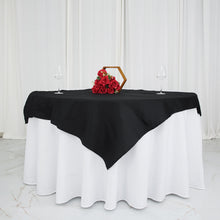 Seamless 100% Cotton Linen Black Square Washable Table Overlay 54 Inch