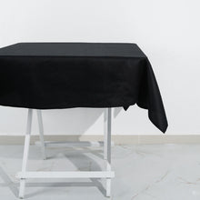 54 Inch Square Black 100% Cotton Linen Seamless Washable Tablecloth 